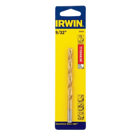Irwin Irwin 9/32 in. X 4-1/4 in. L High Speed Steel Drill Bit Straight Shank 1 pc 63918